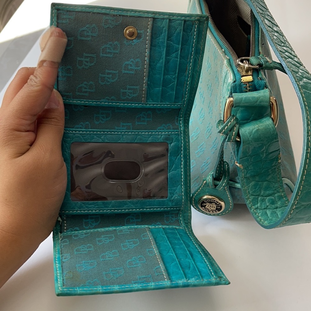 Women’s Dooney Bourke shoulder bag leather teal - Picture 9 of 9